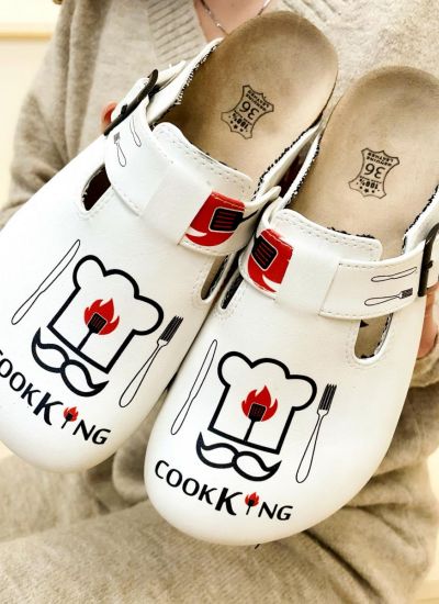 Patterned women clogs COOK KING - WHITE