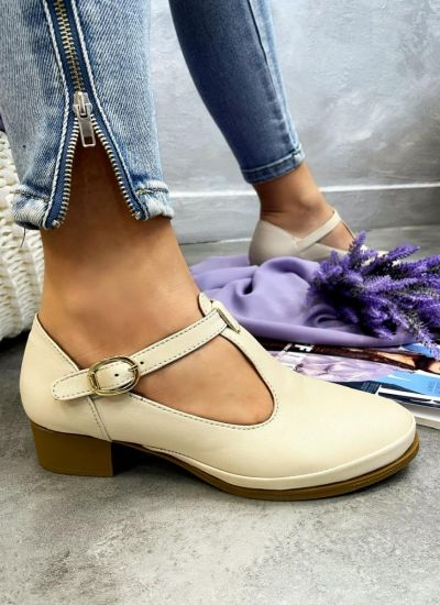 Leather high-heels NALIA - BEIGE