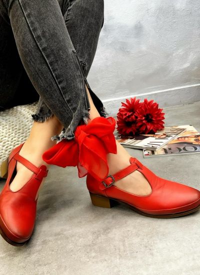 Leather high-heels NALIA - RED
