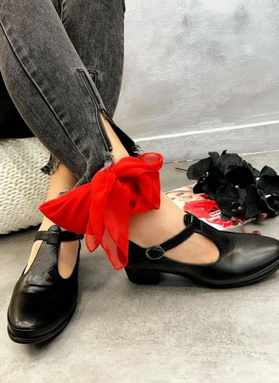 Leather high-heels NALIA - BLACK