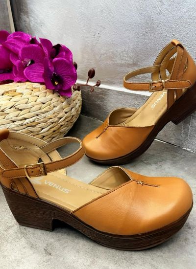 Leather high-heels JAYDA - CAMEL