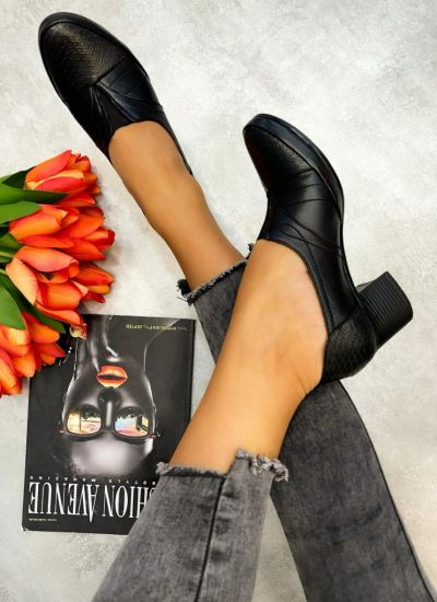 Leather high-heels KERREN - BLACK