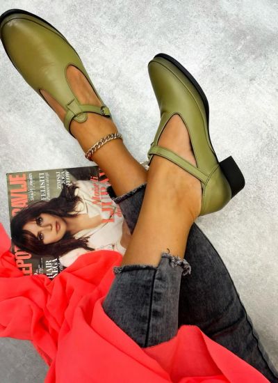 Leather high-heels NALIA - GREEN