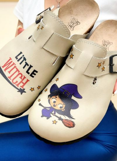 Damenklompen mit Muster LITTLE WITCH - OHNE