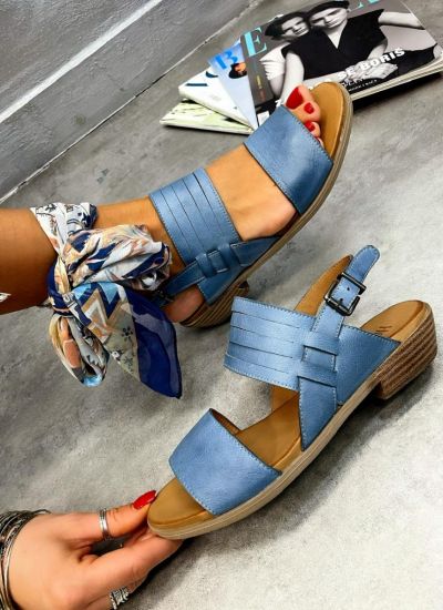 Leather sandals KOEDYN - BLUE
