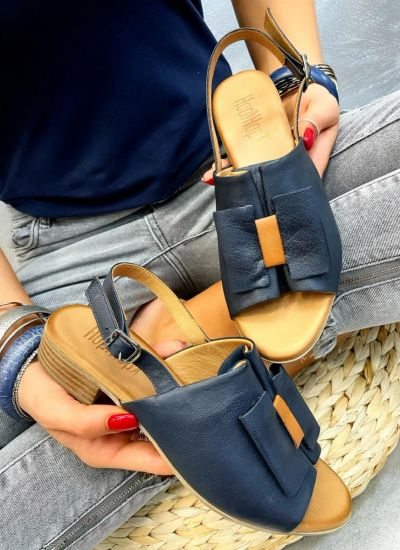 Leather sandals ELARA - BLUE