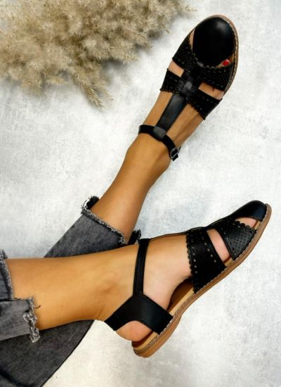 Leather sandals RIO - BLACK