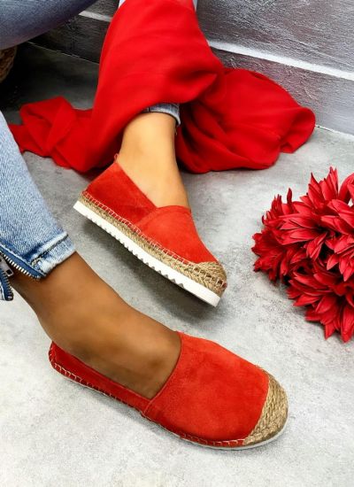 Leather espadrilles JOANNA - RED