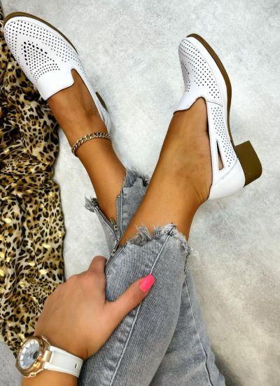 Leather high-heels KEYA - WHITE