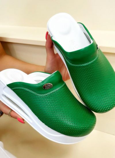 Patterned women clogs AIRMAX - GREEN