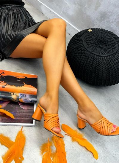 Women Slippers and Mules AFNAN - ORANGE
