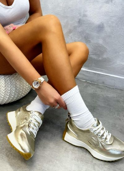 Leather sneakers ABISHA - GOLD