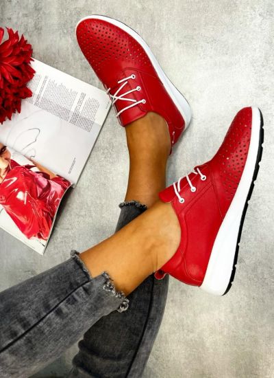 Leather sneakers MADURA - RED