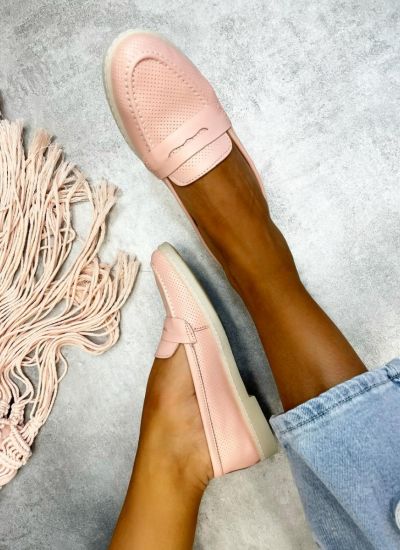 Leather moccasins EVELYN - ROSE