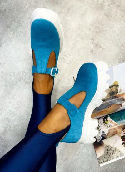 Flat leather shoes IPSA - BLUE