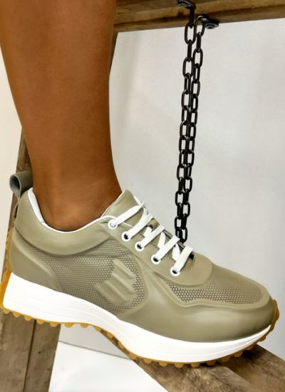 Leather sneakers C189 - GREEN