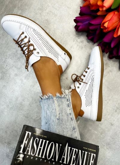 Leather sneakers PRAMA - WHITE