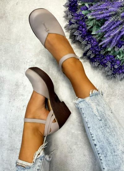 Leather high-heels JAYDA - BEIGE