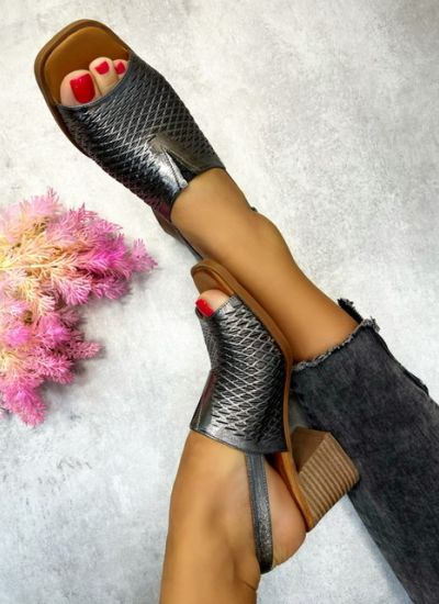 Leather sandals VICTORIA - GRAFIT