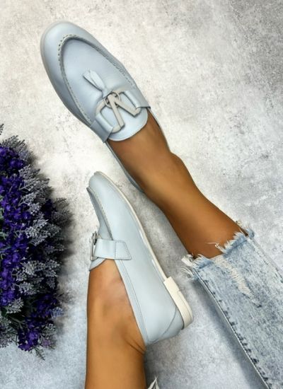 Leather moccasins RYLEE - GREY