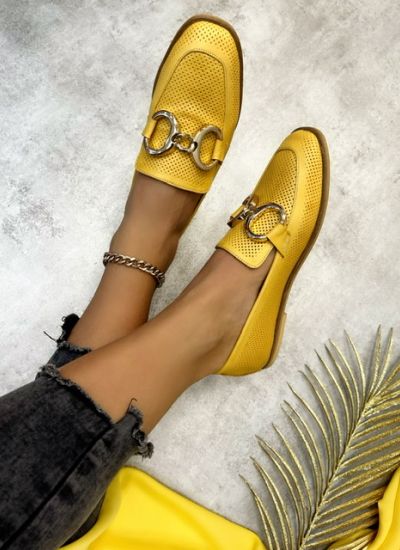 Leather moccasins RONA - YELLOW