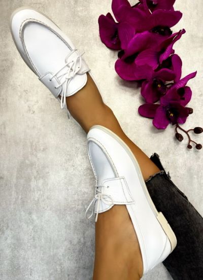 Leather moccasins ULRIKE - WHITE