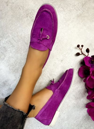 Leather moccasins BETHANY - VIOLET