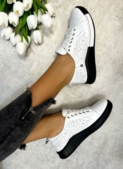 Leather sneakers ELISE - WHITE