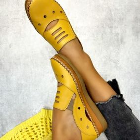Kožne ravne cipele TIFFANY - OKER