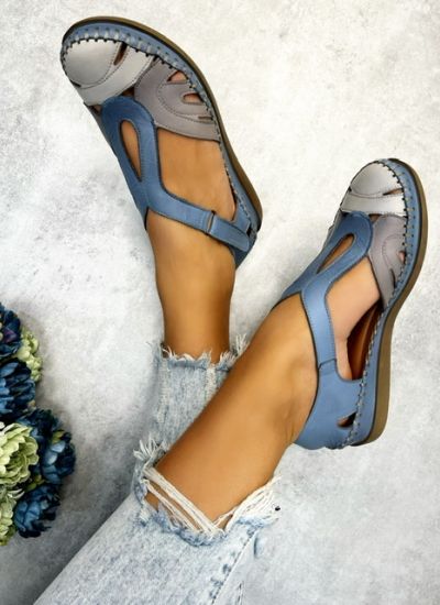 Leather sandals HARMYA - BLUE