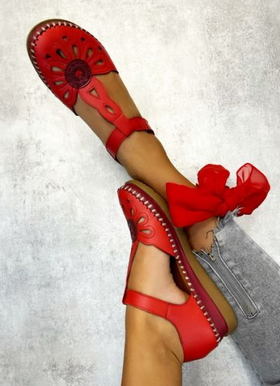 Leather sandals JAMUNA - RED