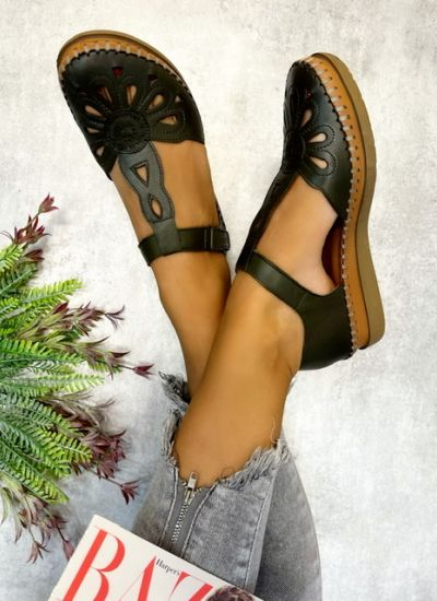 Leather sandals JAMUNA - GREEN