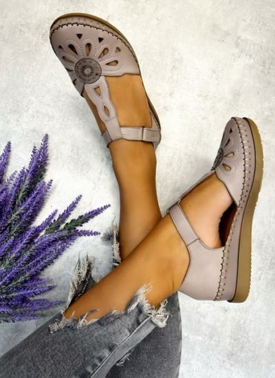 Leather sandals JAMUNA - BEIGE