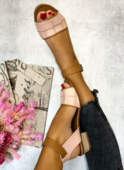 Leather sandals ARWEN - ROSE