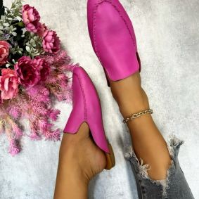 Leather slippers SIGI - PINK
