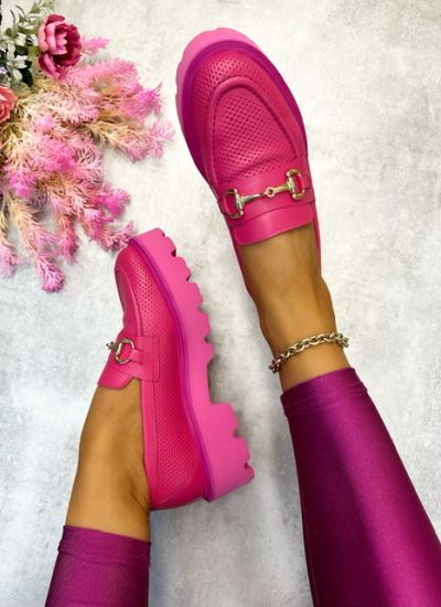 Leather moccasins NARMIN - PINK