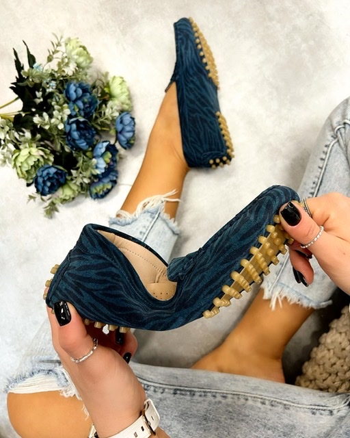 Leather moccasins C150 - NAVY