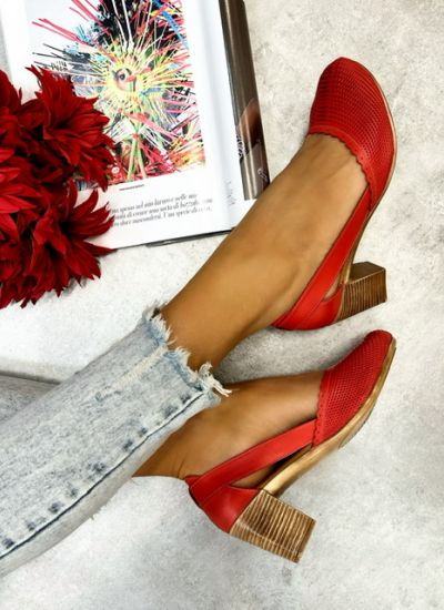Leather high-heels STORMI - CORAL