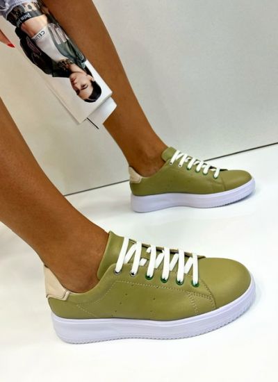 Leather sneakers ASHNA - GREEN