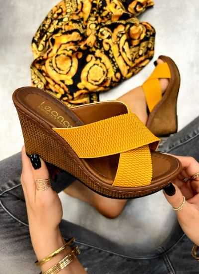 Women Slippers and Mules NELLIE - OCHRE
