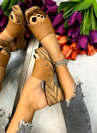Ženske papuče SANDRA - KAMEL