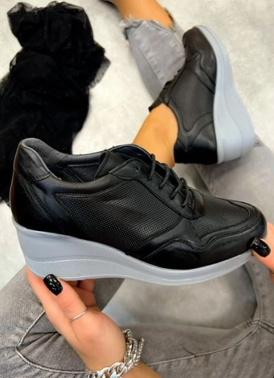 Leather sneakers DOUNE - BLACK