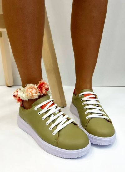Leather sneakers ISABELLE - GREEN