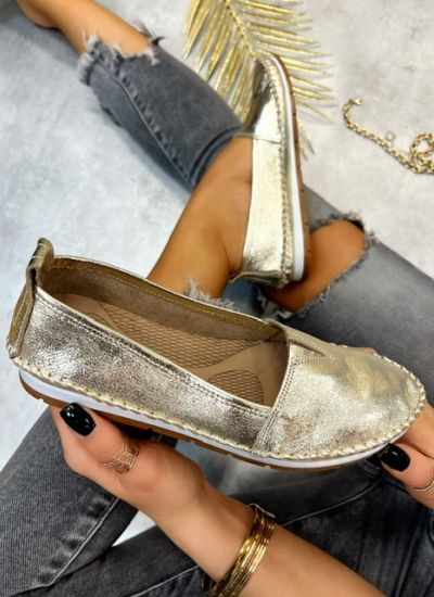 Leather moccasins WENDY - GOLD