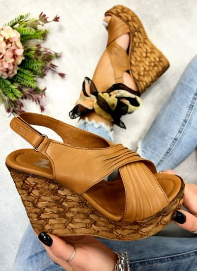 Leather sandals SHILOH - CAMEL