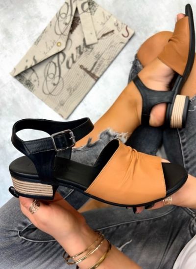 Leather sandals ELLORA - CAMEL