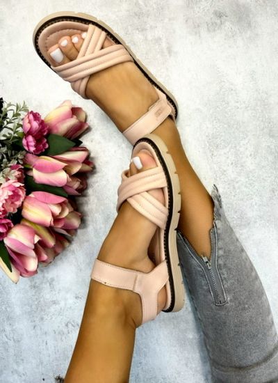 Leather sandals REHWA - ROSE