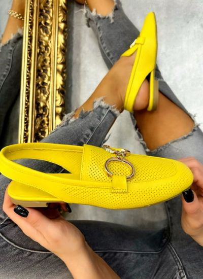 Leather sandals KENNA - YELLOW