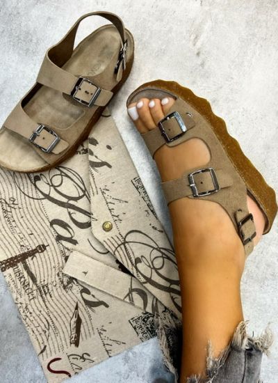 Leather sandals KIT - BEIGE