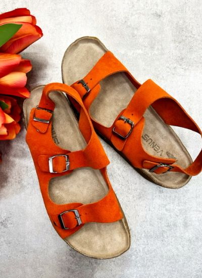 Leather sandals KIT - ORANGE